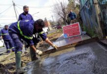 Avanza el Plan de Veredas 2021 en General Pacheco y Troncos del Talar