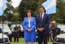 Junto a Patricia Bullrich, Ramón Lanús presentó 33 patrulleros nuevos que se suman para reforzar la seguridad de San Isidro
